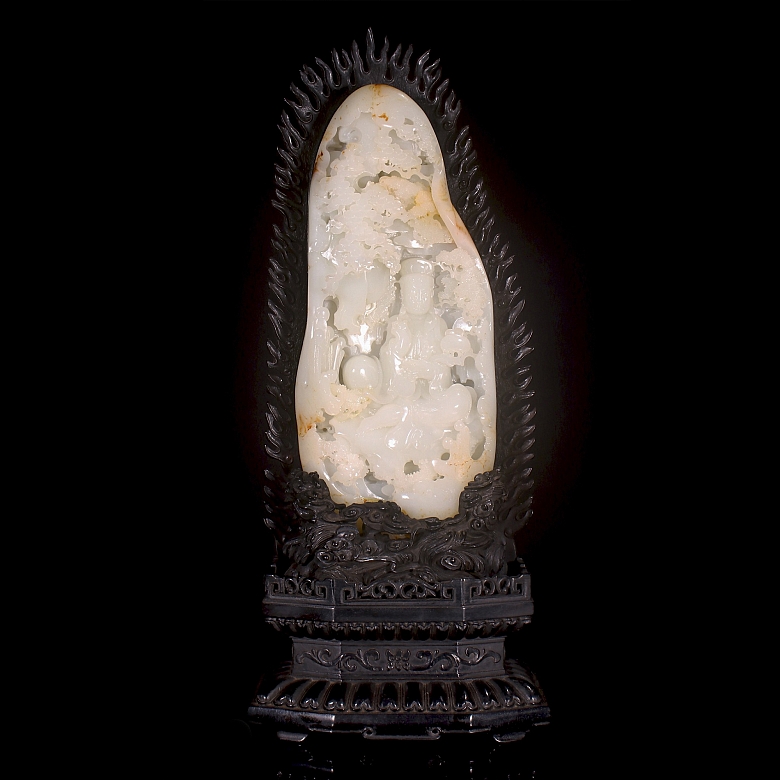 Relieve de jade blanco Hetian 