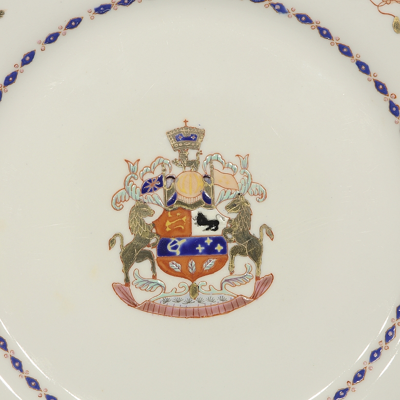 Plato de porcelana para exportación 