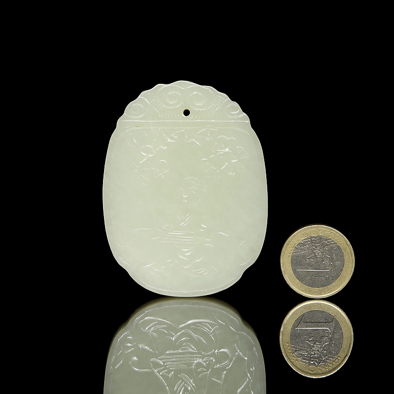 Jade pendant ‘Old Man Playing the Guqin’, Qing dynasty