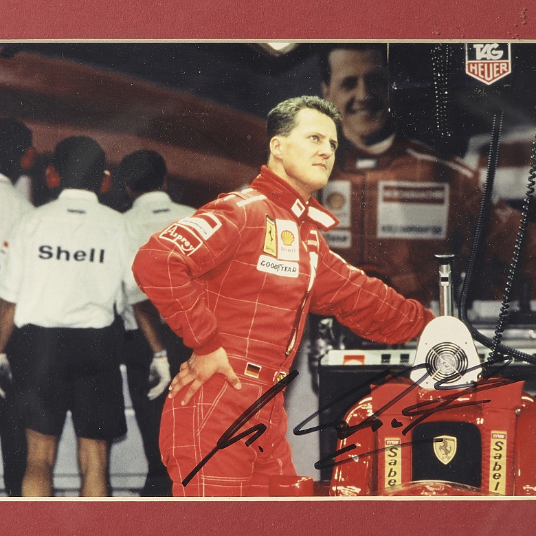 Fotografía firmada por Michael Schumacher, Scuderia Ferrari F1, ca. 1997-2000 - 1