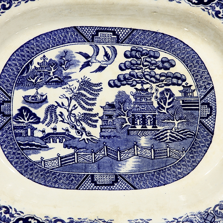 A Willow Pattern tray, PsXX