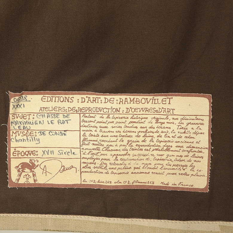 Tapiz Editions d'Art de Rambouillet