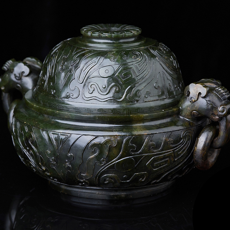 Incensario de jade espinaca 