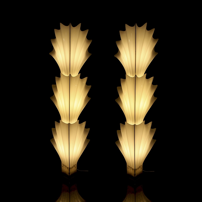 Pair of floor lamps ‘Sea Shells’ by Rougier, circa 1970