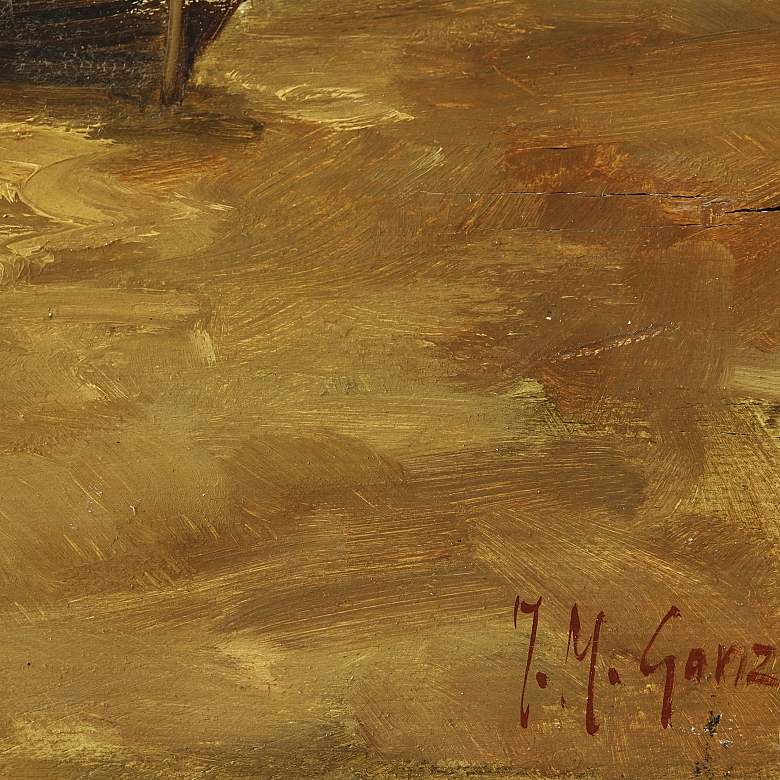 J. M. González (19th-20th century) ‘Boat on the beach’