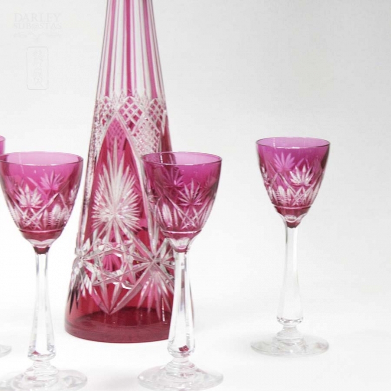 Botella y copas de cristal de Baccarat - 4
