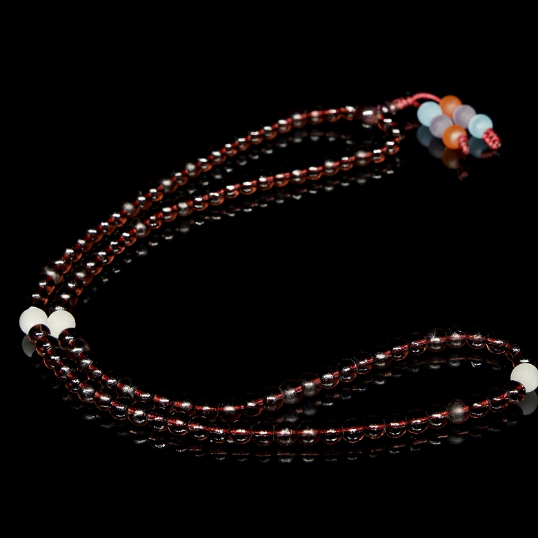 Mala necklace with 108 liuli beads, Qing dynasty - 4