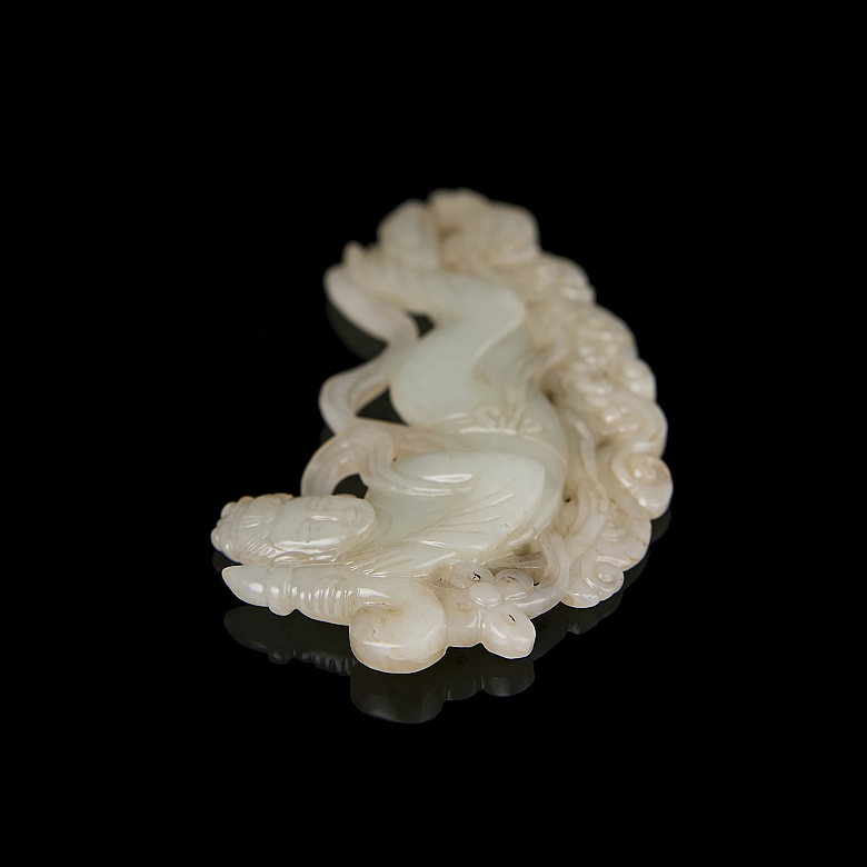 Carved jade plaque ‘Guanyin among clouds’, Qing dynasty