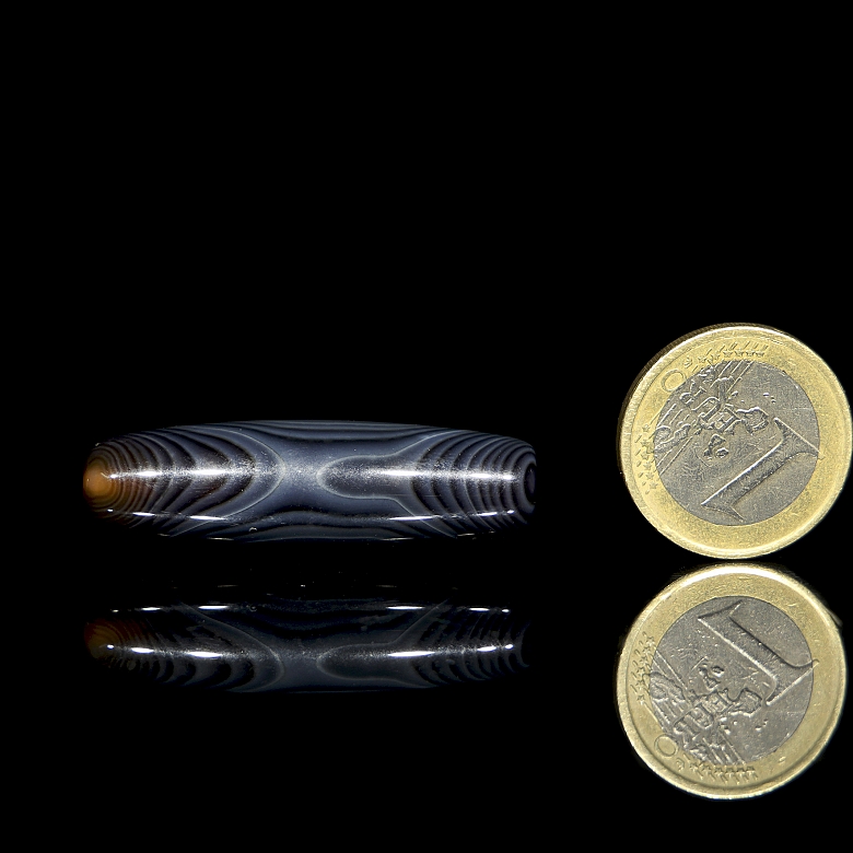 Grey agate ‘Dzi’ bead, Liao dynasty - 5