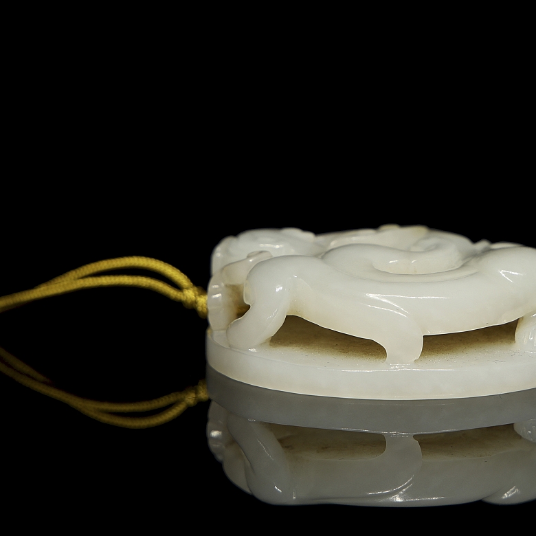 Colgante Bi de jade blanco 