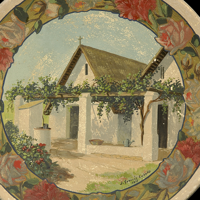 J. Genovés Cubells (20th century) ‘Pair of ceramic representations’, 1955