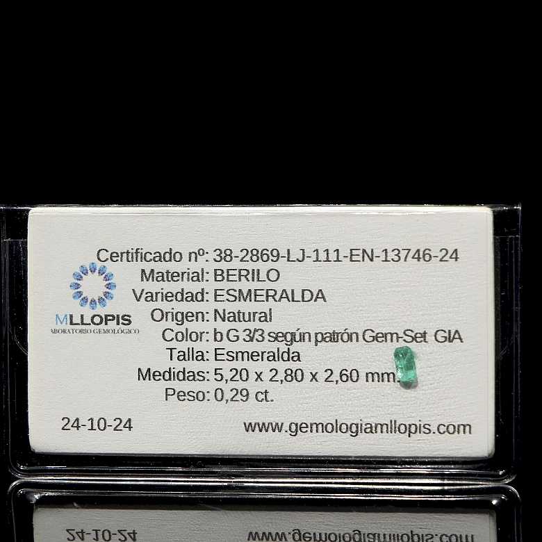 Conjunto de tres esmeraldas naturales