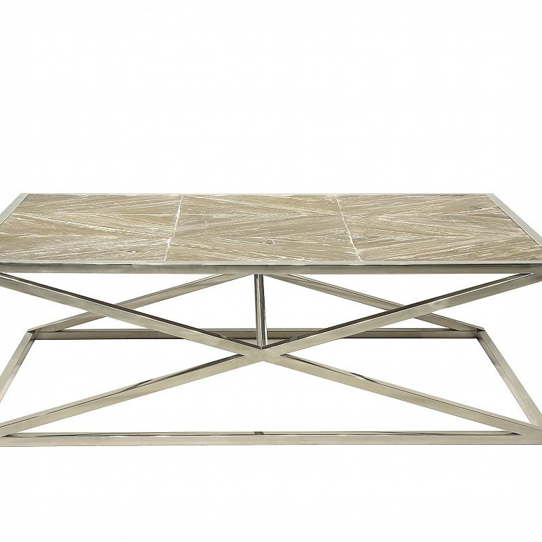 Coffee table in oak and steel legs - 8