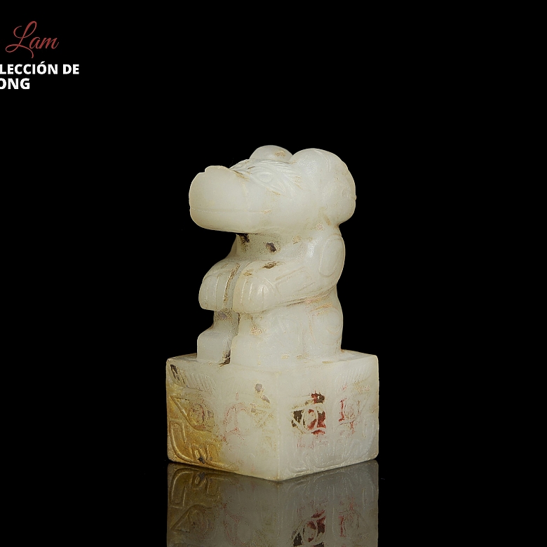 White jade seal ‘Ram Man’, Shang dynasty