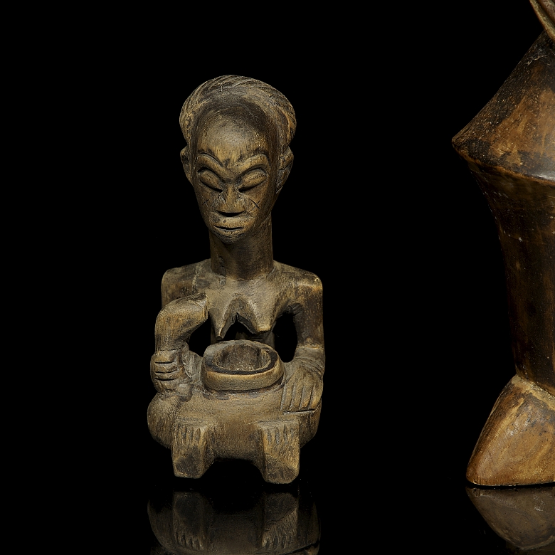 Tres tallas de madera tradicionales del arte tribal africano, s.XX