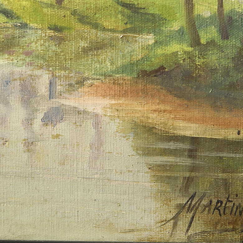 19th century French school ‘House by the River’ 1896 - 5