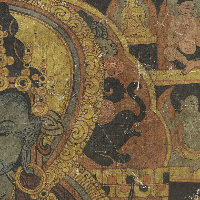 Tangka “Vajradhara, Dorje Chang”, Tíbet, s. XIX-XX - 3