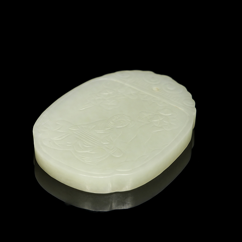 Jade pendant ‘Old Man Playing the Guqin’, Qing dynasty