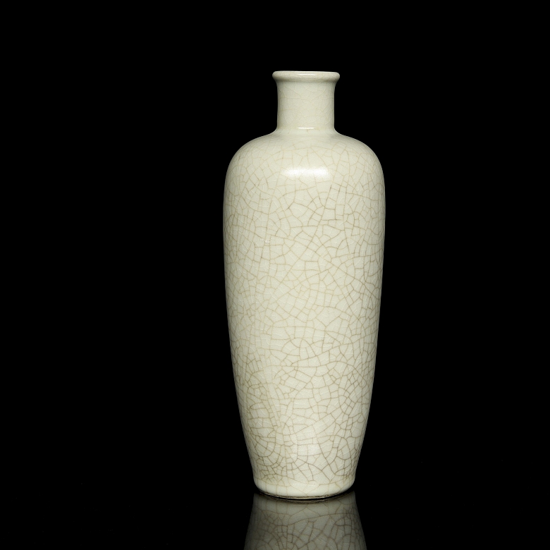 Jarrón de gres celadón craquelado 