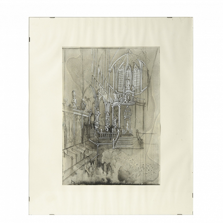 Marti (20th century) ‘Cathedral Interior’, 1996