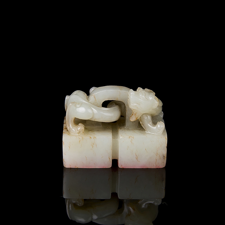 Sello doble de jade de Hetian 