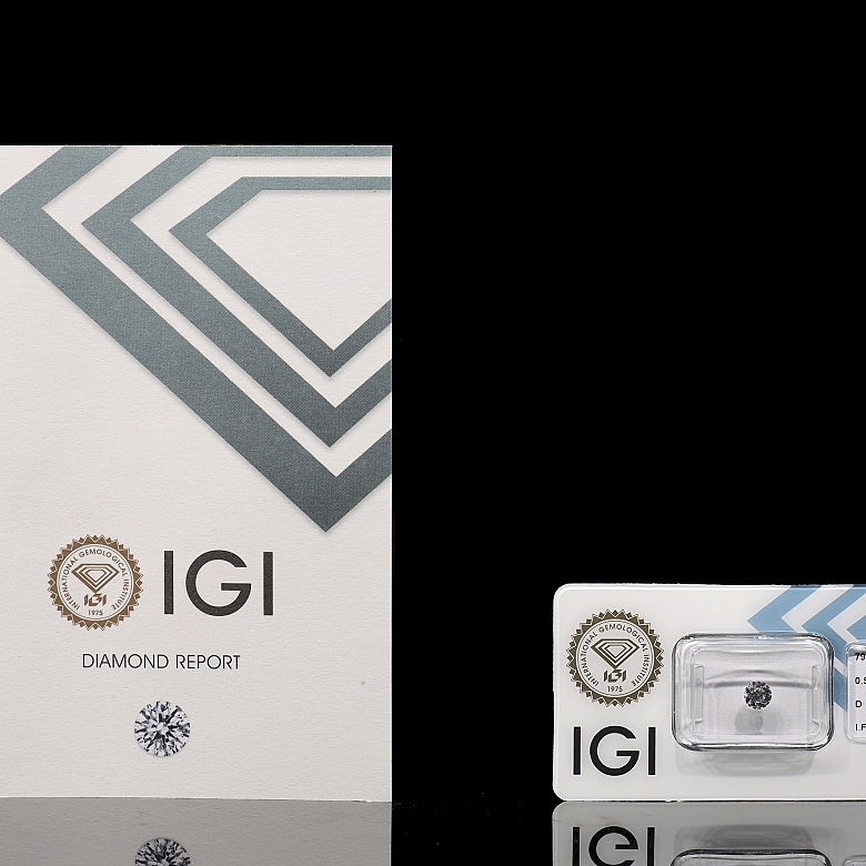 Diamante natural talla brillante, 0.51 ct, certificado IGI