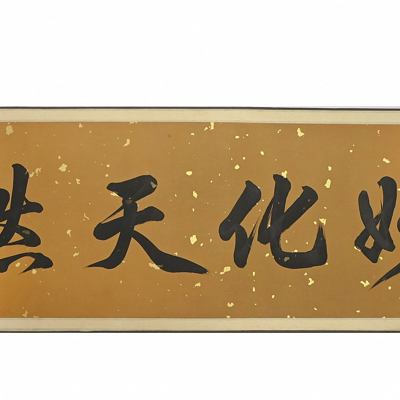 Pintura china “Insectos y caligrafía”, con firma Jiang Hanting - 3