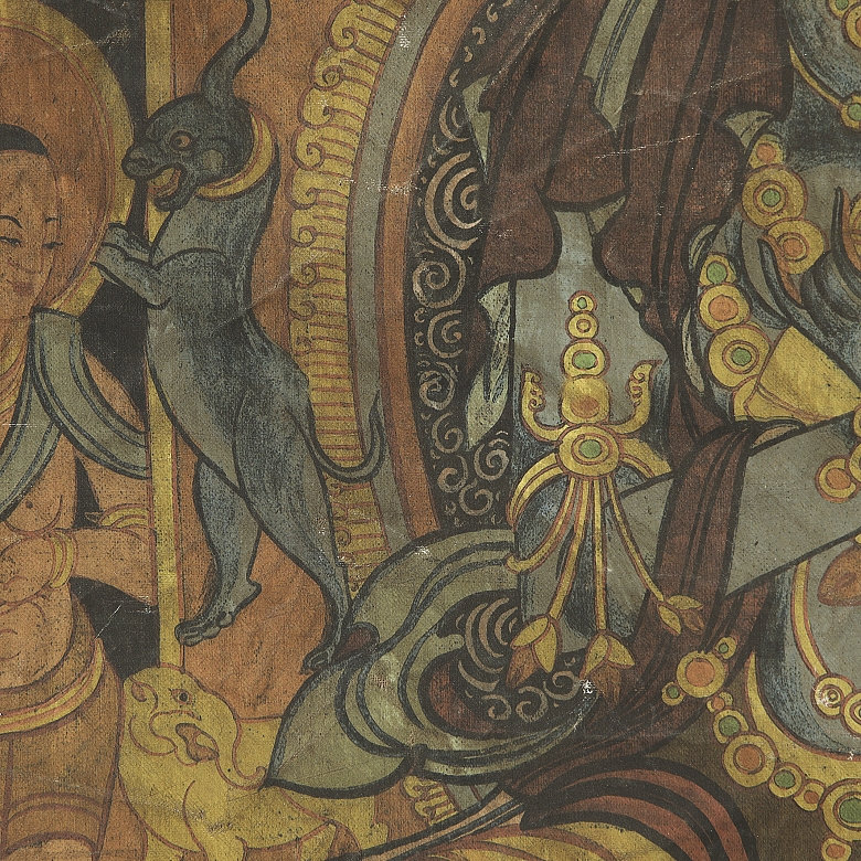 Tangka “Vajradhara, Dorje Chang”, Tíbet, s. XIX-XX - 4