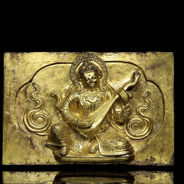Placa de cobre dorado 
