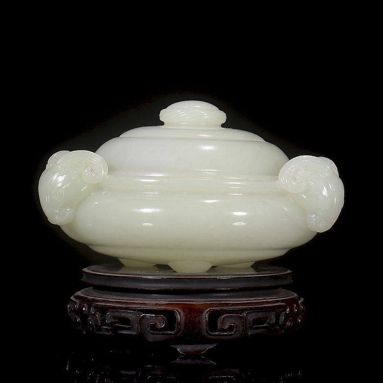 Incensario de jade blanco Hetian