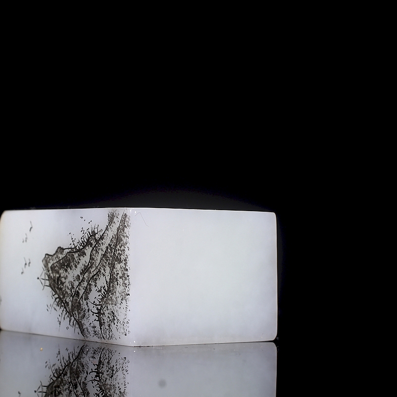 Figura de jade blanco de Hetian