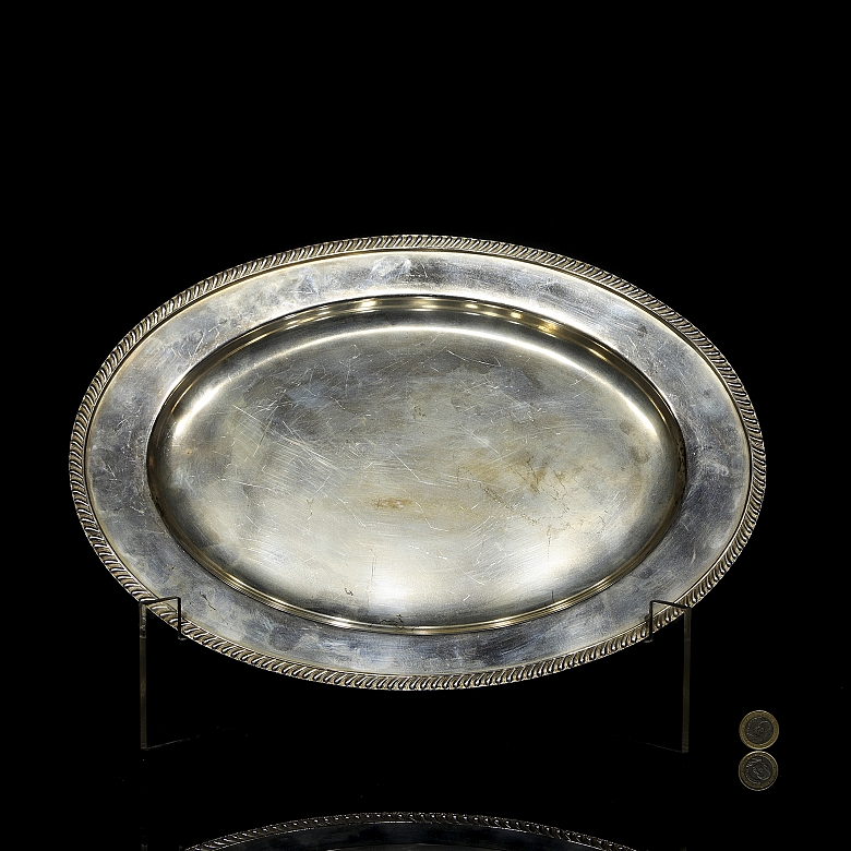 Reed & Barton 镀银托盘，“Buckingham”，约 1950 年