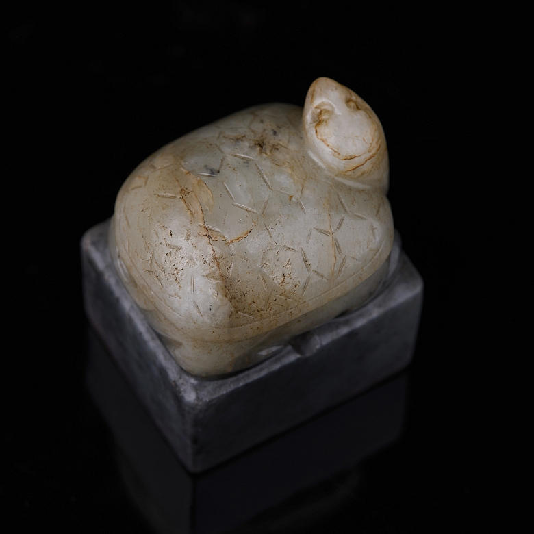 Sello de jade gris de Hetian