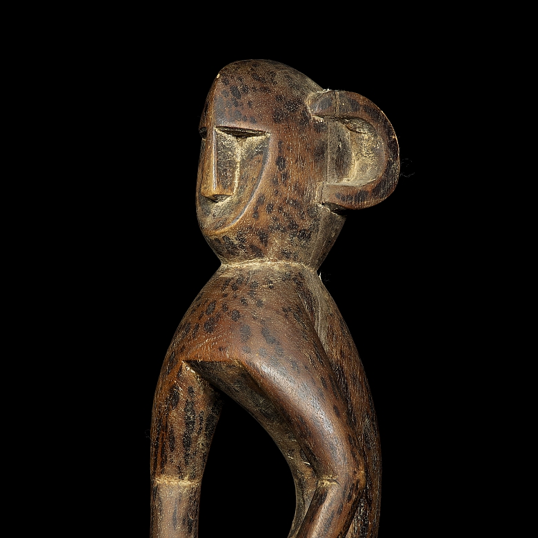 Escultura máscara de madera tallada, s.XX - 9
