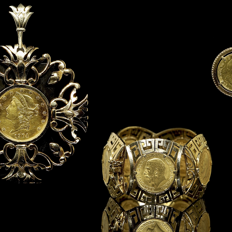 Conjunto de pulsera de oro