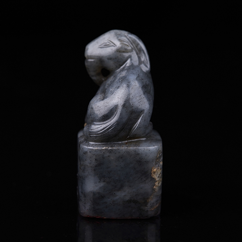 Sello de jade gris de Hetian