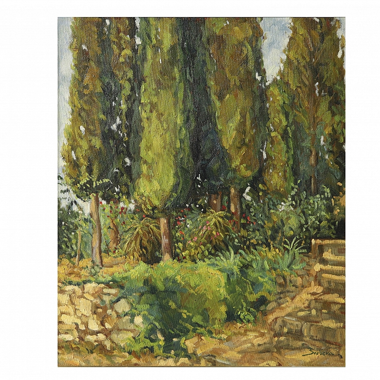 巴贝拉（20世纪）《柏树花园》