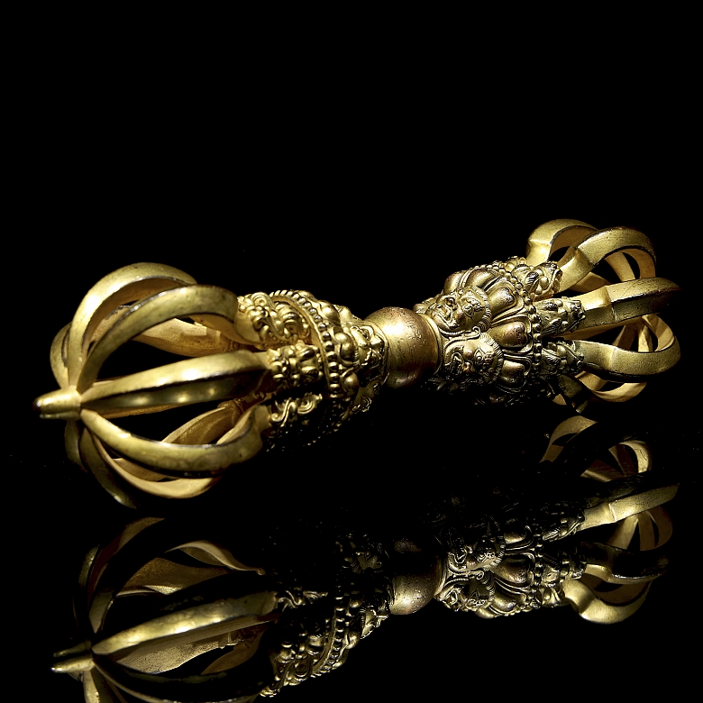 Dorje de bronce dorado, dinastía Qing