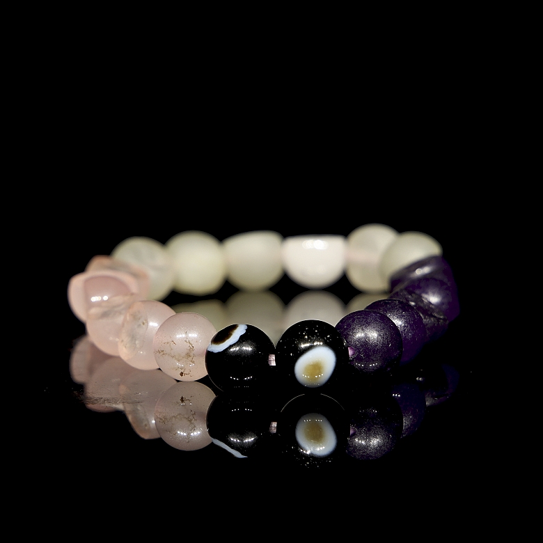 Antigua pulsera de veinte cuentas de cuarzo, cultura Persa