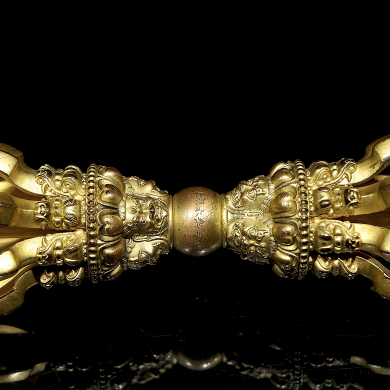 Dorje de bronce dorado, dinastía Qing