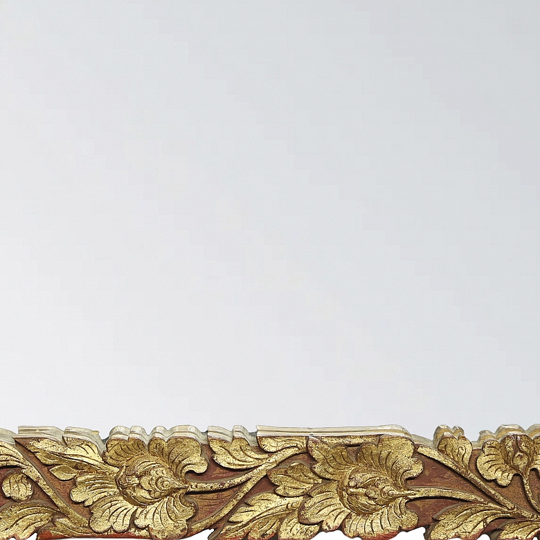 Espejo indonesio de madera tallada, s.XX - 2