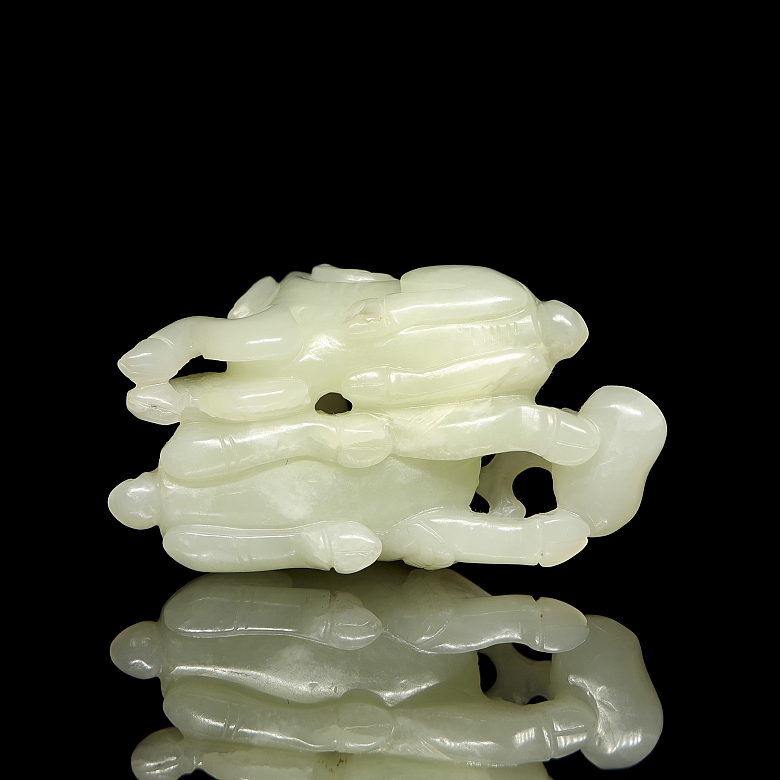 White jade figure ‘Rams’, Qing dynasty - 4