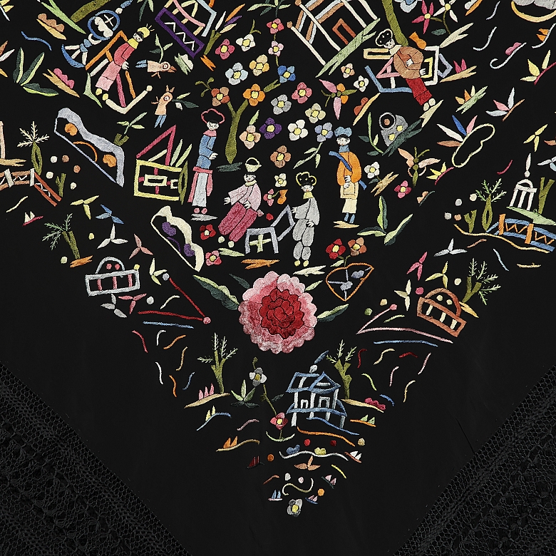 Mantón de manila negro