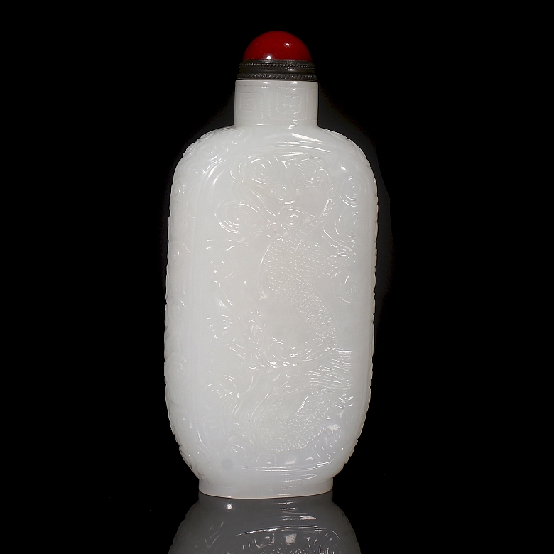 Botella de rapé de jade de Hetian 