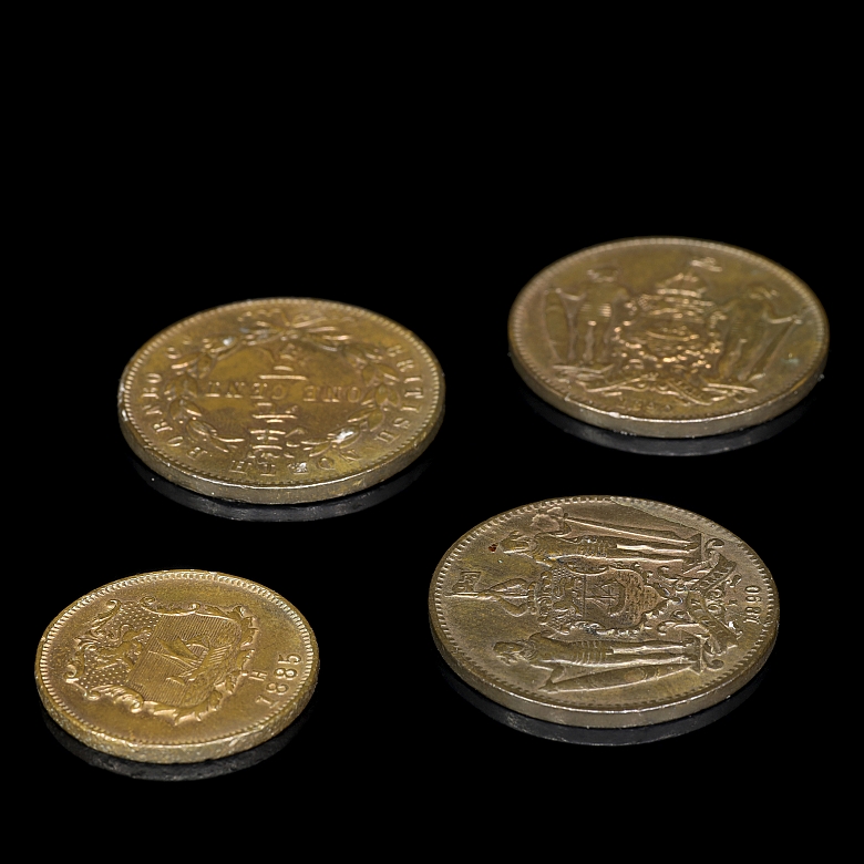 Cuatro monedas de Borneo, s.XIX - 3