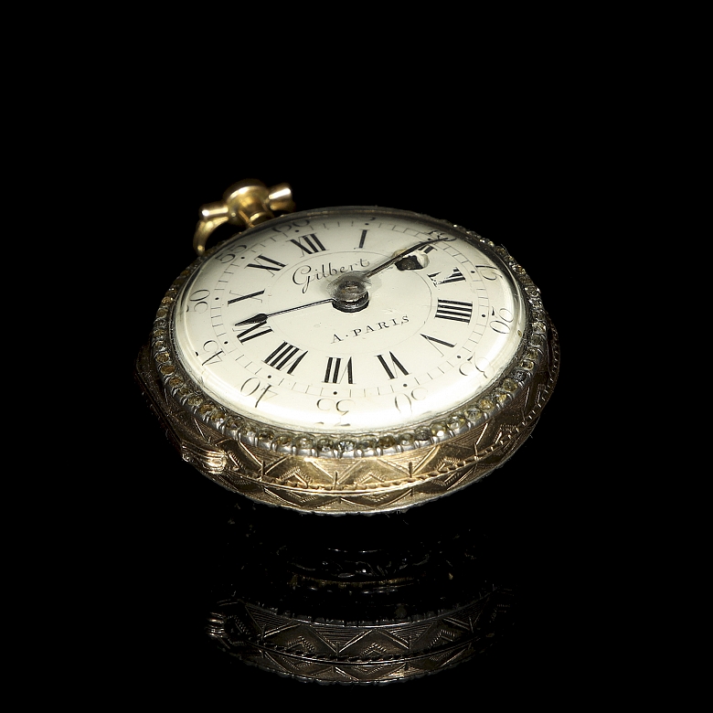 Gilbert A. Paris rose gold pocket watch