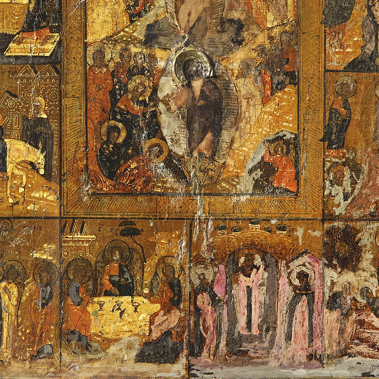 Orthodox icon ‘The Resurrection of Christ and the Descent into Hell’, 19th century