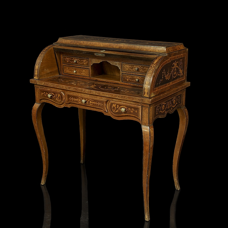 Escritorio de cilindro estilo Luis XV, ca. 1951
