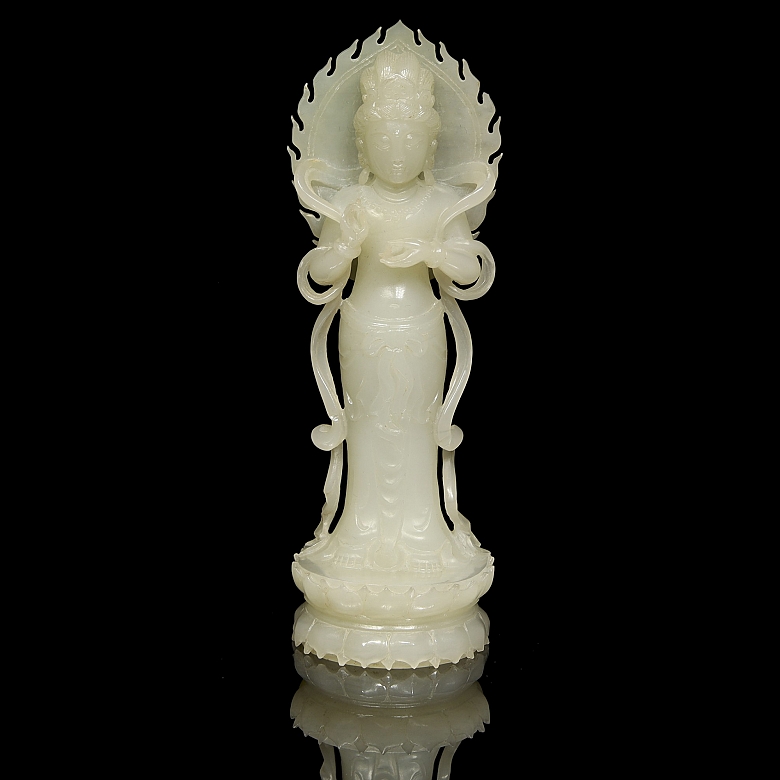 Figura de jade blanco