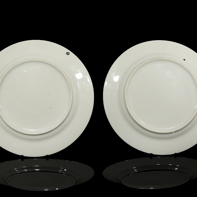 Pareja de platos de porcelana